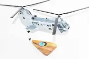 HMM-263 Thunder Chickens (6418) CH-46 Model, 1/38 (14") Scale, Mahogany, Phrog