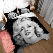 3D Black White Marilyn Monroe Quilt Cover Set Bedding Set Duvet Cover Pillowcases SF214