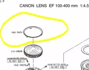 Front Ring Parts - Canon EF 100-400mm F/4.5-5.6 L IS USM lens YA2-3631, Mark 1