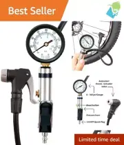 Universal Bicycle Tire Inflator with Auto-Select for Presta & Schrader Valves