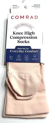 Comrad Knee High Compression Socks Medium Moderate Compression 15-20 mmHg, New