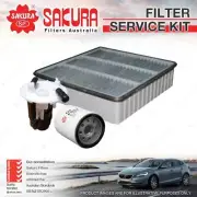Sakura Oil Air Fuel Filter Service Kit for Mitsubishi Pajero iO QA 1.6 2.0L 4Cyl (for: Mitsubishi)