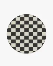 185' Round | Machine Washable Runner Rug | Kid & Pet Friendly | Indoor Rug | Jaque Checkered Black Rug | Ruggable