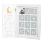 My First Year Hinged Picture Frame, Baby's First Twelve Months Photo Collage ...