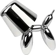 Brabola Balloon Dog Table Lamp, Cute Dog Statue, Silver, Modern, Touch Control, 3 Color Dimmable, USB Rechargeable, Cordless, Indoor/Outdoor