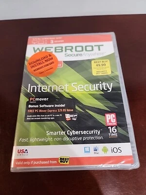 Webroot Secure Anywhere Internet Security NEW Sealed for Windows Mac and Mobile