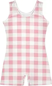 [FRODOTGV] Pink Checkerboard Leotards for Girls Gymnastics Toddler 1-Piecing for Tumbling Classes for Training, Yoga, Tumbling