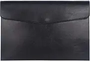 PROMOTEUP Document Folder A5 Leather Briefcase A5 PU Leather Waterproof Office Travel Bag for Documents Vintage Design with Pen Pocket