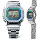 CASIO 卡西歐(GMW-B5000PC-1) G-SHOCK 彩虹光譜 太陽能智慧藍芽 全金屬方形電子錶-銀