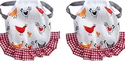 Double Hen Chicken Saddle Apron Back Feather Protector (2 Pack)-red Chick