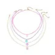 Beaded Necklace Flower Necklace Colored Seed Bead Resin Flower Necklace