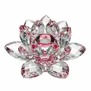 3 inch Red Hue Reflection Crystal Lotus with Gift Box USA Seller!!