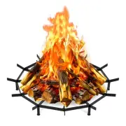 Firepit Grate Round 24 Inch Heavy Duty,Fireplace Log Grate Round Metal for Ou...