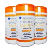 Patient Sleep Supplies CPAP Mask Wipes Lite Citrus - 3 packs of 62 wipes