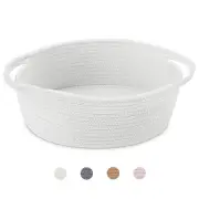 ABenkle Cute Small Woven Basket with Handles 12"x 8" x 5" Rope Room Shelf Sto...