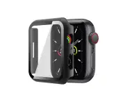 ZUSLAB for Apple Watch Series 10 (2024) 42mm Hard Case with Tempered Glass Screen Protector Ultra Thin Anti Fall Tough Protective Cover - Black