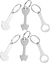 OFFSCH 6pcs Token Keychain Shopping Cart Key and Quarter Shopping Cart Token Shopping Carts Quarter Holder Shopping Trolleys Shopping Cart Keychain Key Tags with Labels Silver Zinc Alloy