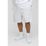 Mens Grey Marl Plus 260GSM Loopback Oversized Drop Crotch Basic Shorts