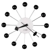 Howard Miller Wall Clock 14"x2.25" Quartz Metal Modern Ball Round Analog White