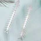 2PCS Reusable Fish Bone Skewers Stainless Steel Barbecue Skewers BBQ Grill