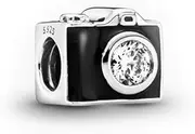 [FGT] Vintage Camera Charm Compatible with Pandora Moments Bracelets Birthday Photo Granddaughter Women Sister Daughter S925 Balck, Cubic Zirconia, Cubic Zirconia