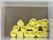 LEGO Parts - Bright Light Yellow Tile, Round 1 x 1 Half - No 24246 - QTY 15