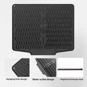 GGP Black Silicone Dish Drying Mat, Non Slip Draining Pad For Sink, Heat Resistant And Water Absorbent, Ideal For Dishes, Cups, And Utensils