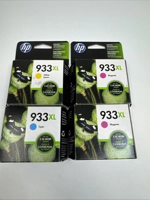 4 Genuine HP 933XL Tri-Color Cyan Magenta Yellow Ink Cartridges Set (Exp. 2019)