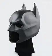 Hqroidd Men's Super Hero Bat Mask Knight Full Head Helmet Black Headgear Props Halloween Costume Accessory Headwear