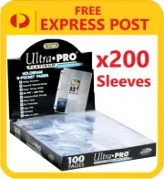 2 x BOX OF 100 ULTRA PRO PLATINUM 9 POCKET CARD SLEEVES PAGES AFL 200 EXPRESS