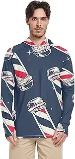 [Caihoyu] Men's Sun Shade Hoodie, UV Protection Long Sleeve, UPF 50+ Men's Sun Shirts, Quick Dry UV Hoodie, Rash Protection, Active Clothing
