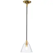 Traditional Brass Cable Pendants Lights Clear Pymble Glassware Cono Period Lighting