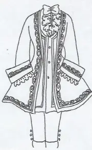 6" MINIATURE DOLLHOUSE MAN DOLL@1776 BI-CENTENIAL COAT BRITCHES/PANTS PATTERN