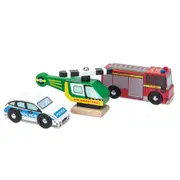 3pc Le Toy Van Emergency Vehicles Set Kids/Children 10x5cm Wooden Toy 2y+