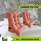 SOGA 2X Peach Triangular Wedge Lumbar Pillow Headboard Back Cushion Decor 45cm