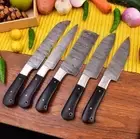 Handmade Hand-Forged Damascus Steel Chef Knife Set Premium Kitchen Knives Set