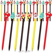 Abaodam 24pcs Christmas Tree Fountain Pens Cute Novelty Pens Xmas Pens Christmas Rollerballs Pens Santa Cluas Ballpoint Pen Note Taking Pens Signature Pen Plastic Pen Child Bulk