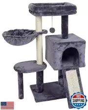 FISHandNAP Cute Cat Tree Kitten Cat Tower for Indoor Cat Condo Sisal Scratchi