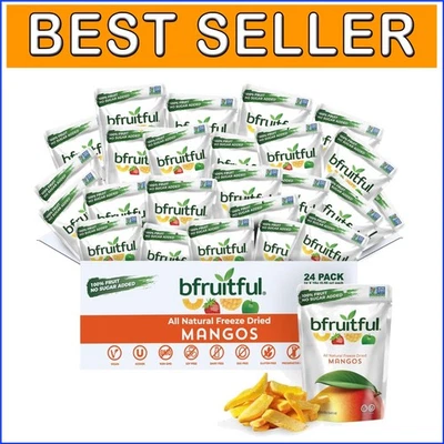 GMO-Free Freeze-Dried Mango Snack Packs - Gluten-Free, Vegan Delight, 24 Count