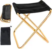 Mini Foldable Camping Stool Chair, Lightweight Portable Outdoor Small, Gold