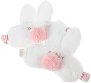 CALLARON 2Pcs Cute Bunny Ears Plush Eye for Travel Lightweight Eye Shade for Comfortable Sleeping Adorable Cartoon Design Essential Travel Accessory