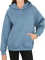 [Amazhiyu] Womens Hoodies, Fleece Hooded Sweatshirt Ladies Fleece Pullover Plain Hoodie Top, Casual Sweatshirt Top Long Sleeve Jumper With Hood and Pocket for Autumn Winter UK