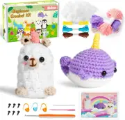 Beginner Crochet Kit, Cute Animals Crochet Starter Kit for Adults Kids Unicorns