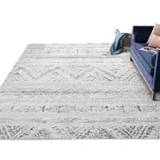 Catzon Modern Rug Fluffy Geometric Washable Non-slip Carpet for Living Room-M