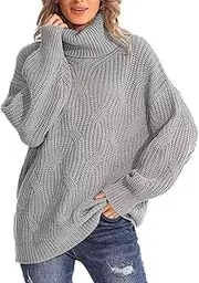 [TangDao] Womens Pullover Sweaters High Neck Long Sleeve Sweaters Winter Fall Solid Soft Turtleneck