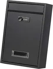 Large Capacity Vintage Mounted Letter Post W/Code Lock Postbox Rust Proof Letterbox Drop Box External for Front Door House Office