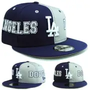 New Era Los Angeles Dodgers Sanpback Hat MLB Classic Team Split Blue Gray Cap