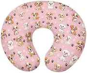Wanzuoeng Puppy Dog Paw Print Breastfeeding Pillow Cover for Baby Boy Girl Cute Nursing Pillow Cover Removable Washable Nursery Breast Feeding Pillow Slipcover Pillowcase