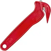 Pacific Handy Cutter Disposable Film Cutter | NSF Certified Food Safe Safety Box Cutter & Bladeless Tape Splitter | Perfect for Cryovac, Plastic Bags, & Shrink Wrap | Red