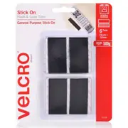 Velcro 25mm x 50mm Hook & Loop Pre-Cut Stick On 6 Pack Surface Tape Designed for General Purpose Simple and Mess-Free - Attach Light Weight Items up To 500g - Hang & Secure Items [VEL25558]